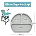 Silikong Suction Plate for Toddlers | BPA Free, 100% Food-Grade Silicone | Microwave, Dishwasher and Oven Safe | Stay Put Divided Baby Feeding Plates (1, Grey)