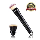 Electric Makeup Brush, Powder Brush Professional Cosmetic Brush 360 Degree Rotatable Set with Detachable Brush And Foundation Makeup Brush Heads, USB Rechargeable, Gift Wrap Powder Brush(Black)