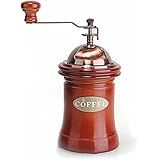 Coffee Grinder,Manual Coffee Bean Grinder by Wooden Coffee Mill with Ceramic Burr, Large Capacity, Dust-proof Cover, Coarseness Control by Ginihome - Classic