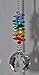 Crystal Chakra Suncatcher, Glass Crystal Window Ornament, Rainbow Maker, Feng Shui decoration, Hanging Crystal Prism, Healing Chakra Balance,