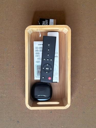 Caixa Organizadora de Bambu com Alças, 24x13x7,6 cm, Natural