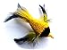Kat Fly Cat Wand Refill Teaser Toy - Interactive Cat Wand Toy Attachment with Real Feathers - Bird (Yellow)