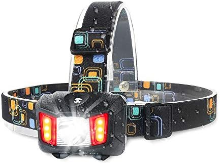 Touch Sensitive LED Headlamp - Moobibear Super Bright 200lm LED Work Headlight, 4 Modes White & Red Light, Adjustable Strap, IP65 Water Resistant Helmet Light Perfect for Camping, Hiking, Outdoors