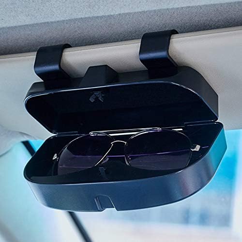 Fiabc Glasses Holder for Car Sun Visor Clips,Universal Snap Type Car Sunglasses Storage Box,Car Eyeglasses Protect Box (Black)