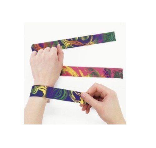 Dozen Nylon Tie-Dyed Slap Bracelets