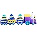 Holidayana 12 Foot Inflatable Easter Bunny Train Decoration with Engine and 3 Cars, Includes Built-in Bulbs, Tie-Down Points, and Powerful Built in Fan