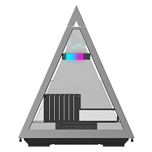 Azza CSAZ-804V Pyramid Innovative PC Case W/RGB Fan, Black - Image 2