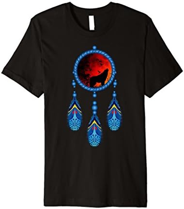Native American Indian Wolf Dream Catcher Tribal T-Shirt