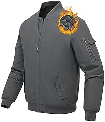 BGOWATU Men's Jacket Windproof Quilted Bomber