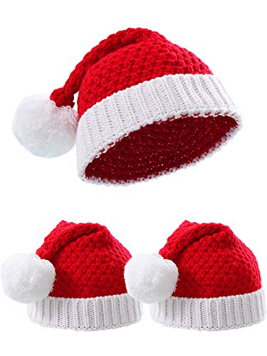 Funtery 16 sombreros de punto de Navidad, gorro de ganchillo de invierno con pompón, sombrero clásico de Santa para niños y adultos, vacaciones familiares de Navidad Funtery 16 sombreros de punto de Navidad, gorro de ganchillo de invierno con pompón, sombrero clásico de Santa para niños y adultos, vacaciones familiares de Navidad