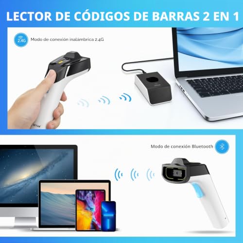 NETUM RFID Wireless Hybrid Barcode Scanner UHF RFID Tag Reader and QR Code Scanning 1D/2D Bluetooth Connection for DS8500 Hospitality System