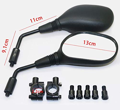 Motobiker-ATV-and-Motorcycle-Rear-View-Mirrors-360-Degrees-Ball-Type-Adjustment-with-8mm-10mm-Threaded-Bolt-78-Handle-Bar-Mount-Clamp-for-Polaris-HondaYamaha-Kawasaki-Suzuki-Snowmobile