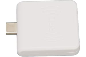 COSIKI Square Card Reader, Credit Card Reader ID Mobile Phone Card Reader Type C Interface 125Khz Portable Smart Card Reader (White)