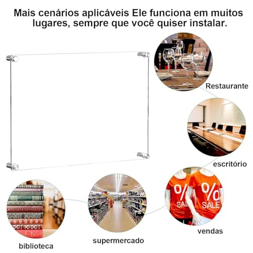 Soporte de Pared Acrílico Transparente, 33.5x24.5cm Letrero Marco Tamaño Carta, Porta Menu para Título Profesional y Marcos de Fotos Acrílicos