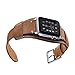 Leotop Compatible with Apple Watch Band 42mm(Series 10) 41mm 40mm 38mm Genuine Leather Compatible iwatch Bracelet Wrist Strap Compatible Apple Watch Series 10/9/8/7/6/5/4/3/2/1 SE SE 2 (Cuff Brown)