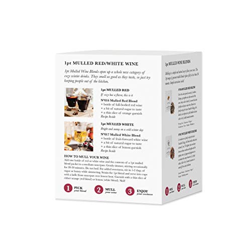 Teroforma 1pt MULLED WINE COCKTAIL PACK Infusion Blends for Alcohol & Spirits â€“ Flavor Infuser Packets for Home Infusion (6 Packets - 3 Mulled Red, 3 Mulled White)