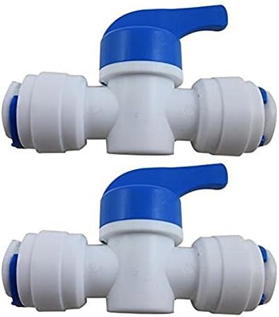 rykey 3/8"x3/8" Tube Ball Valve Quick Connect Shut Off for RO Water Reverse Osmosis Set of 2