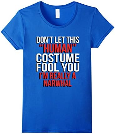 Womens Funny Narwhal Whale Fish Water Costume Spooky Halloween T Sh Large Royal Blue