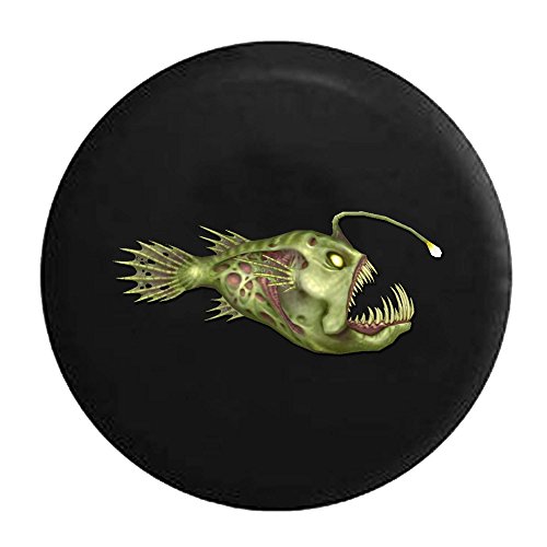 Anglerfish Devil Fish Deep Ocean Life Tire Cover Black 32 in