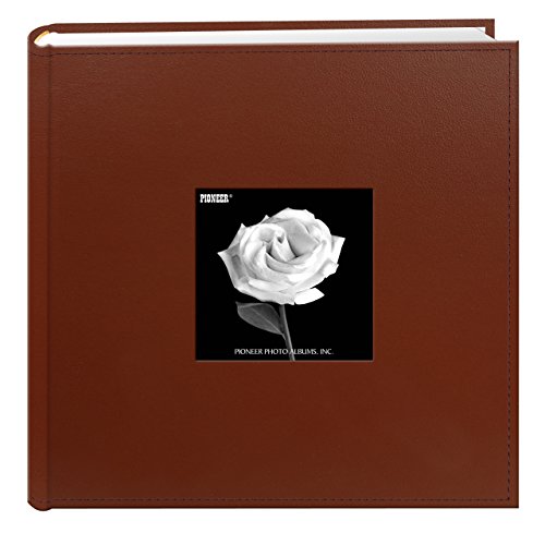 Pioneer Photo Albums 200-Pocket Sewn Leatherette Frame Cover Photo Album, 4 by 6-Inch, Brown