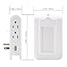 USB Charger Outlet, High Speed USB Wall Outlet, LED Sensor Night Light Socket Extender with 4 AC Outlet Dual USB Charging Port Phone Holder for iPhone iPad, Samsung, Kindle, Blackberry, Power Bank