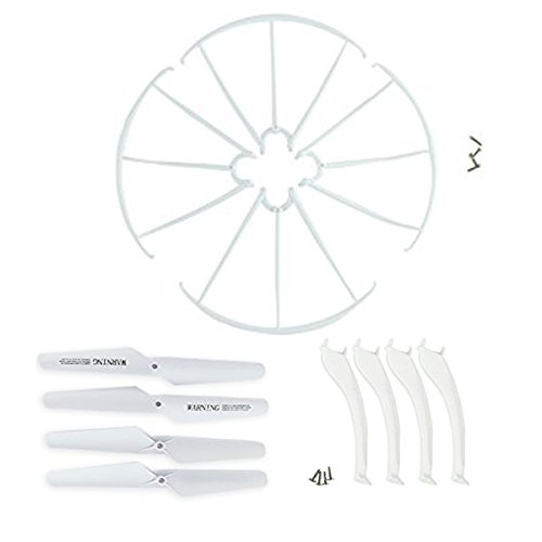 Coolplay Main Blade & Propeller Protectors Blades Frame & Landing Skid & Motors Included Mounting Screws Spare Part for Syma X5SC X5SW RC Quadcopter