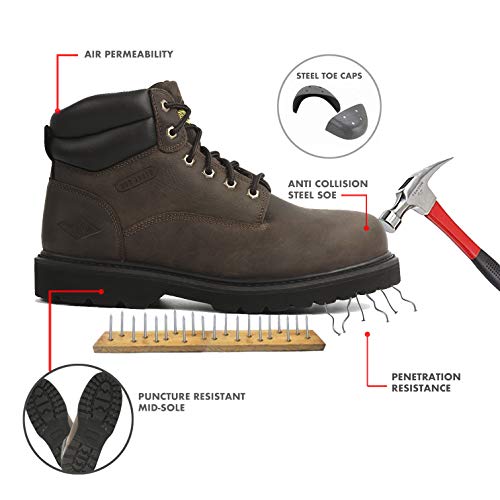 Rockhard 6'' Dark Brown Safety Work Boots (12)