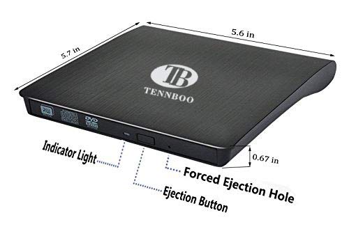 USB 3.0 External DVD CD Drive Burner,TENNBOO Portable CD/DVD-RW Burner Writer Player for Laptop Notebook PC Desktop Computer,High Speed Data Transfer Support Windows XP/Vista/7/8/2000,Mac OS