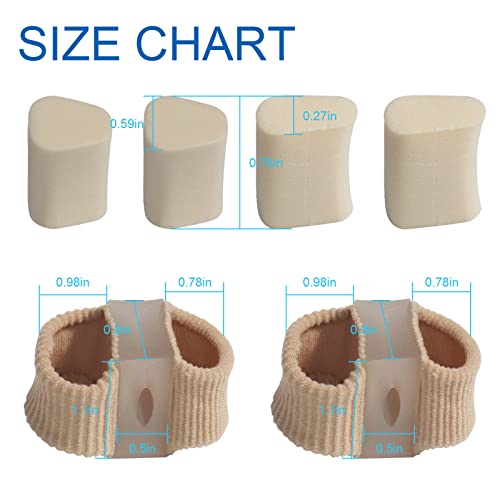 BIGGCOOL Bunion Corrector Toe Separators for Overlapping Toes, 2 Loops Toe Spacers For Feet Women and Men(2 PCS Toe Corrector + 4 PCS Shims)