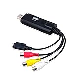 August VGB100 - External USB Video Capture Card - S Video / Composite to USB Transfer Cable - Grabber Lead for Windows 10 / 8 / 7 / Vista / XP