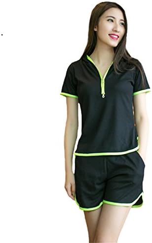 Amazon アンジェルキス トレーナー スポーツウェア 上下セット ｔシャツ ショートパンツ フーディー ジップパーカー スポーティ 女の子 レディース カジュアル 練習服 ジョギング Xl ブラック トレーナー パーカー 通販