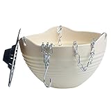 Techinal Hanging Flower Pot Chain Plastic Planter Basket Garden Flexible Home Decoration ( Beige )