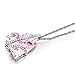 LadyColour Pink Heart Pendant Necklace Swarovski Crystals Fashion Silver Tone Jewelry for Women