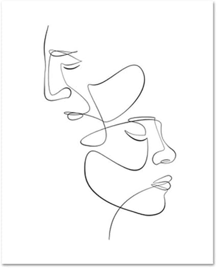 Affiche Abstrait Visage Feminin Imprimer Une Ligne Dessin Feminin Lignes Continues Minimaliste Oeuvre Moderne Mur Art Photo Pour Salon B 80x100 Cm Amazon Fr Cuisine Maison