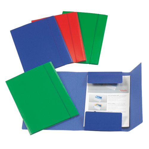 Esselte 3-Flap Folder, 150 Sheets Capacity, 25 x 35 Format, Presspan Green