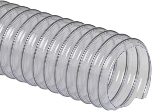 Flexaust R-2-5x50-CLR Plastic Flexadux PV 5" Light Weight PVC Hose, 50' Length, Clear