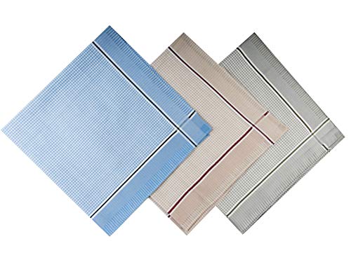 LuluVin Mens Classic Cotton Handkerchiefs Soft and Large 12 Pack (Pattern #4)