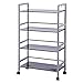 SINGAYE 4 Shelf Metal Rolling Utility Cart Storage Organizer Cart for Bathroom Kitchen Stainless Steel