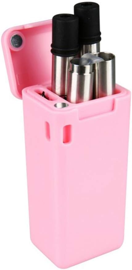 UWOOD Folding Stainless Steel Straw,Portable Extra Long 9 inch Folding Straw,Metal Drinking Straw Reusable Straws with Clean Brush (Pink)