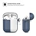 AhaStyle AirPods Case Cover Silicone, 4 in 1 AirPods Accessories Set for Apple AirPods 2 & 1, Included AirPods Ear Hook, AirPods Staps, Carabiner and Pouch(Navy Blue)