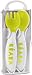 BEABA 2nd Stage Ergonomic Baby Cutlery, Spoon & Fork with Travel Case, Neon