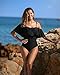 Tempt Me Women's Black Off Shoulder One Piece Swimsuits Flounce Ruffle Bathing Suits L