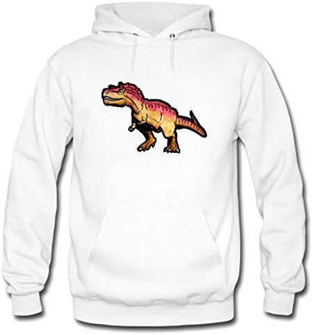 Carnotaurus Mens Fleece Hooded Sweatshirt Size M White
