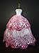 Qiyun White Ball Gown with Pink Sequined Lace Details Made to Fit the Barbie Doll