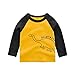 Baby Boys’ T-Shirts,Crytech Toddler Kids Long Sleeve Organic Crew Neck Cartoon Car Dinosaur Bear Tiger Animal Pattern Graphic Tee Shirt Autumn Winter Tops Clothes 1T-7T (3-4 Years, Yellow)thumb 1