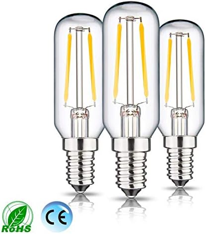 BOGAO Candelabra Bulb 20 Watt Equivalent E14 Light Bulb Dimmable 2W LED Light Bulbs Warm White 2700K with 200lm E14 Base LED Vintage Bulb T25 Tubular Bulb for Chandelier, Wall Lamp (3 Pack)