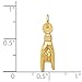 Jewel Tie 14K Yellow Gold Good Luck Hand Charm - (0.87 in x 0.2 in)