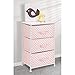 mDesign Storage Dresser End/Side Table Night Stand Tower Unit with 3 Removable Fabric Drawers - Organizer for Baby, Kid, and Teen Bedroom, Nursery, Playroom, or Dorm, Pink/White Polka Dot