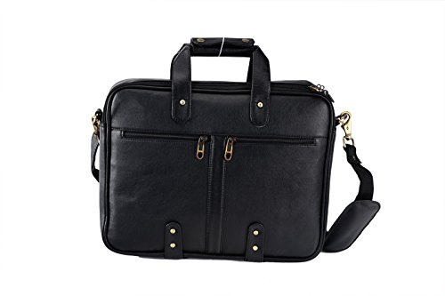 Borse Black Cross Over Shoulder Leather Laptop Bag - Office Bag for Men(6 Months)