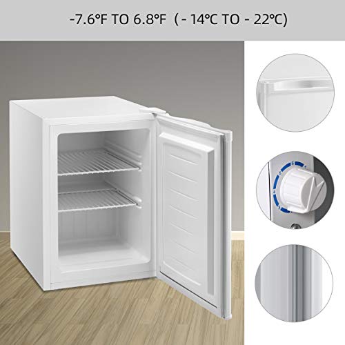 R.W.FLAME Upright Compact Freezer 1.2 Cu.ft (White, 2.1 Cu.Ft) The Home Kitchen Store